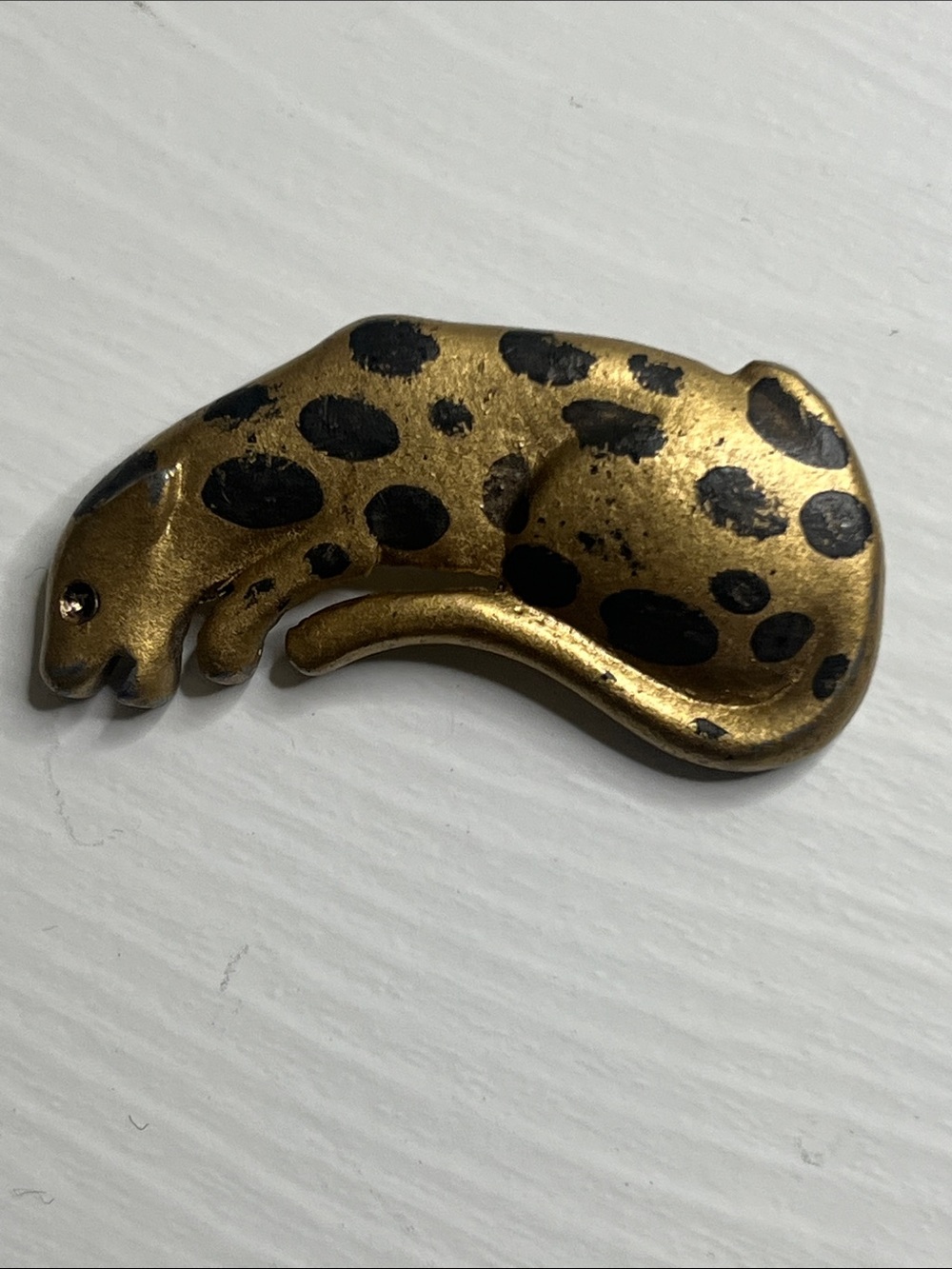 Vintage Gold Black Leopard Brooch / Pin